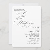 Modern zwart-wit bruiloft kaart (Voorkant)