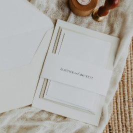 Modern zwart-wit bruiloft nodigen Belly Band Uitnodigingen Wikkel