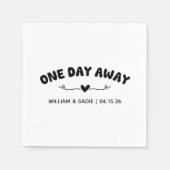 Modern zwart & wit bruiloft repetitie diner servet (Voorkant)