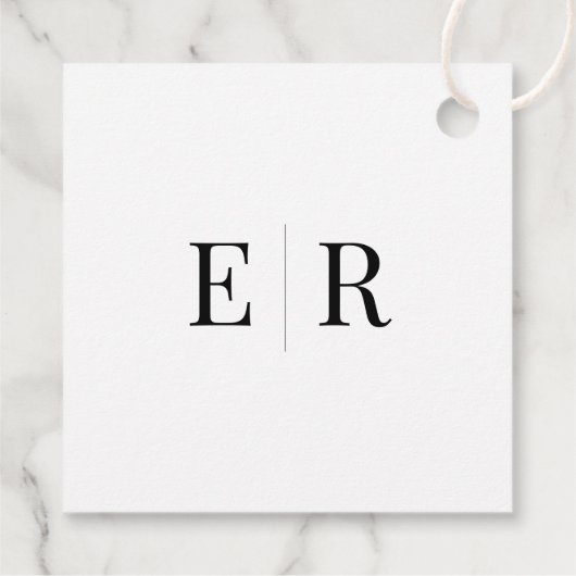 Modern zwart-wit bruiloft welkomstgeschenk Label (Achterkant)