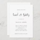 Modern Zwart-wit | Brunch en Bubble Kaart (Voorkant / Achterkant)