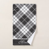 Modern zwart wit Buffalo Plaid gepersonaliseerd Bad Handdoek (Handdoek)