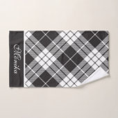 Modern zwart wit Buffalo Plaid gepersonaliseerd Bad Handdoek (Handdoek)