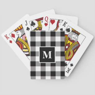 Modern zwart-wit Buffalo ruitpatroon Pokerkaarten