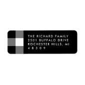 Modern zwart-wit Buffalo speldenadres Etiket (Voorkant)