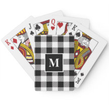 Modern zwart-wit buffel geruite patroon