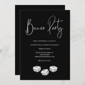 Modern Zwart Wit Bunco Party Kaart (Voorkant / Achterkant)