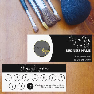 MODERN ZWART WIT BUSINESS LOGO 10 LOYALITEIT KAART