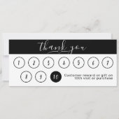 MODERN ZWART WIT BUSINESS LOGO 10 LOYALITEIT KAART (Achterkant)