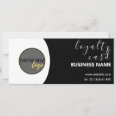 MODERN ZWART WIT BUSINESS LOGO 10 LOYALITEIT KAART (Voorkant)
