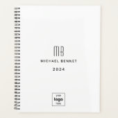 Modern zwart-wit Business Logo 2024 Planner (Voorkant)