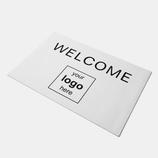 Modern zwart-wit business Logo Deurmat (Schuin)