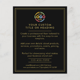 Modern zwart-wit Business Logo Promotional Flyer