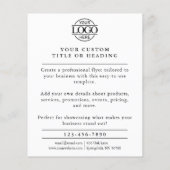 Modern zwart-wit Business Logo Promotional Flyer (Achterkant)