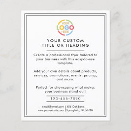 Modern zwart-wit Business Logo Promotional Flyer