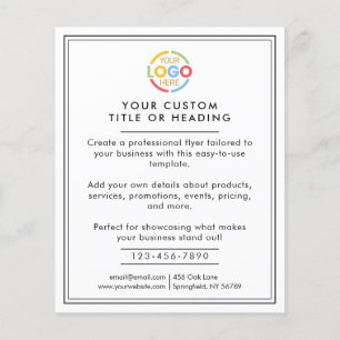 Modern zwart-wit Business Logo Promotional Flyer