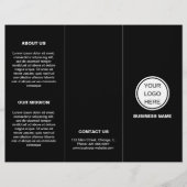 Modern Zwart Wit Business Logo Trifold Brochure (Voorkant)