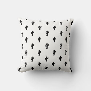 Modern zwart-wit cactuspatroon kussen