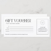 Modern zwart-wit cadeaubon (Voorkant / Achterkant)