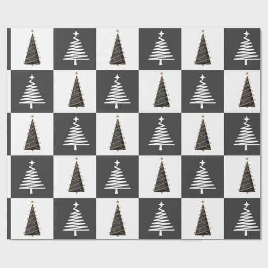 Modern zwart-wit cadeaupapier (Vlak)