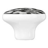Modern zwart-wit camouflagepatroon  keramische knop (Zijkant)