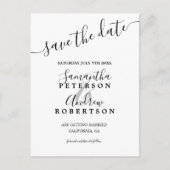 Modern zwart wit casual typografie bewaar de datum aankondigingskaart (Voorkant)