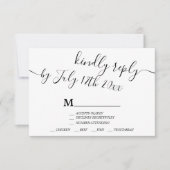 Modern zwart wit casual typografie rsvp bruiloft (Voorkant)
