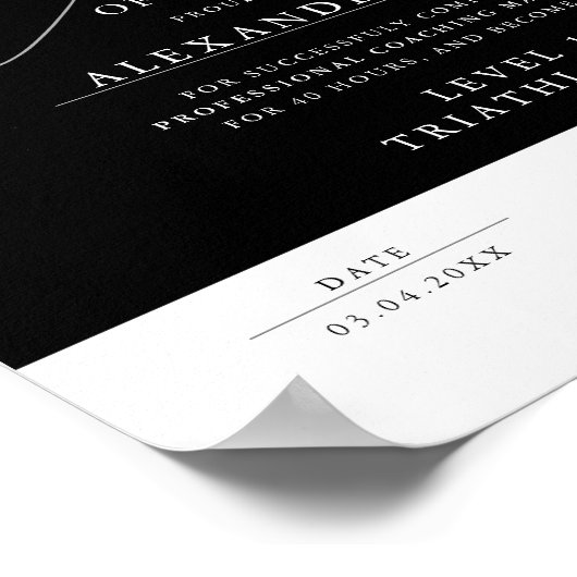 Modern Zwart-wit Certificaat Award Afstuderen Poster (Hoek)