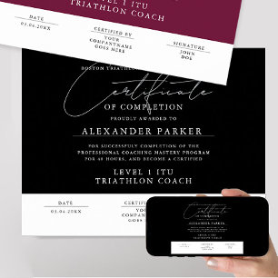 Modern Zwart-wit Certificaat Award Afstuderen Poster