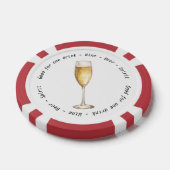Modern Zwart Wit Champagne Drink Voucher Bruiloft Poker Chips (Enkel)