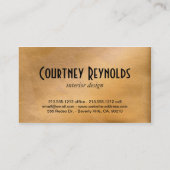 Modern Zwart-wit Chevron Patroon Koper Visitekaartje (Achterkant)