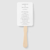 Modern zwart-wit chic huwelijksprogramma handwaaier (Voorkant)
