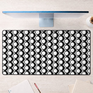 Modern zwart-wit cirkelroosterpatroon bureaumat