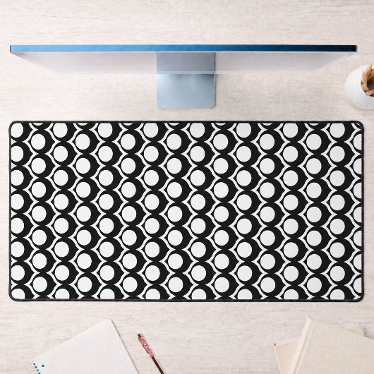 Modern zwart-wit cirkelroosterpatroon bureaumat