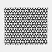 Modern zwart-wit cirkelroosterpatroon fleece deken (Voorkant (Horizontaal))