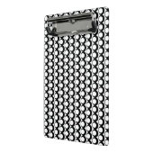 Modern zwart-wit cirkelroosterpatroon mini klembord (Angled2)