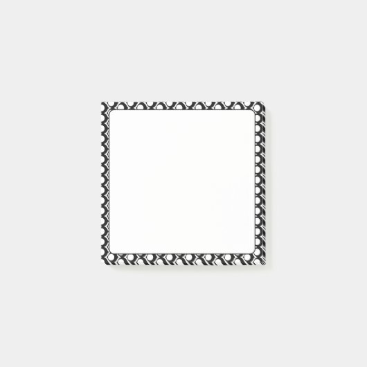 Modern zwart-wit cirkelroosterpatroon post-it® notes (Voorkant)