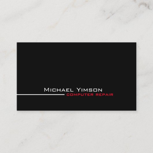 Modern Zwart-wit Classic Cool Professional Visitekaartje (Voorkant)