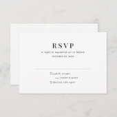 Modern Zwart Wit Classic RSVP Behuizing Kaart (Voorkant / Achterkant)