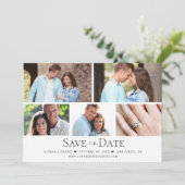 Modern Zwart Wit Collage Multi foto bruiloft Kaart (Staand voorkant)