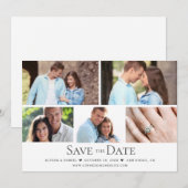 Modern Zwart Wit Collage Multi foto bruiloft Kaart (Voorkant / Achterkant)