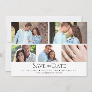 Modern Zwart Wit Collage Multi foto bruiloft Kaart