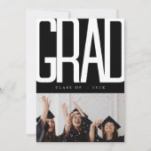 Modern zwart-wit collage vet Afstuderen Kaart (Voorkant)