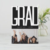 Modern zwart-wit collage vet Afstuderen Kaart (Staand voorkant)