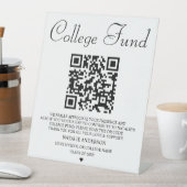 Modern Zwart Wit College Fund QR Afstuderen Reclamebord Met Voetstuk (Insitu)
