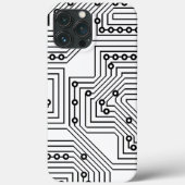 Modern zwart-wit computercircuitpatroon Case-Mate iPhone case (Achterkant)