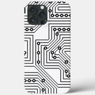 Modern zwart-wit computercircuitpatroon Case-Mate iPhone case