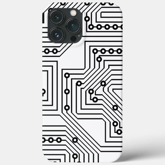 Modern zwart-wit computercircuitpatroon Case-Mate iPhone case (Achterkant)