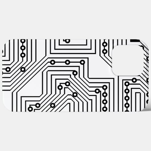 Modern zwart-wit computercircuitpatroon Case-Mate iPhone case (Achterkant (horizontaal))