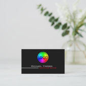 Modern Zwart-wit Cool met Logo Professional Visitekaartje (Staand voorkant)